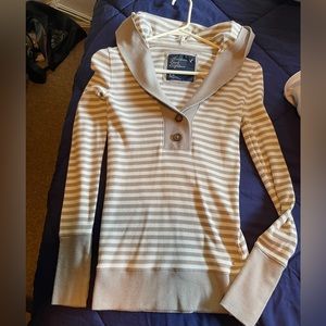 American eagle hooded striped henley! Size small excellent condition